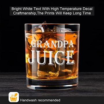 Funny Whiskey Glass Gift for Grandpa - 12 oz