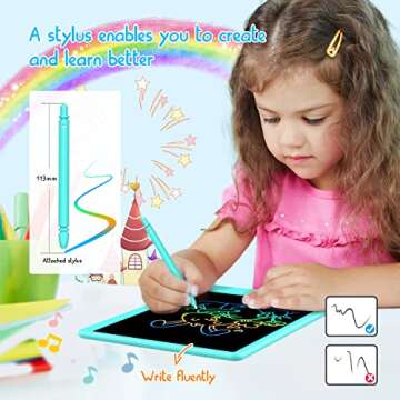 BUKEBU Toddler Toys for 3-6 Years Old Girls Boys, LCD Writing Tablet 8.5 Inch Doodle Board, Electronic Drawing Tablet, Drawing Pads,Travel Gifts for Kids Age 3 4 5 6 7 Year Old Girls Boys (Blue)
