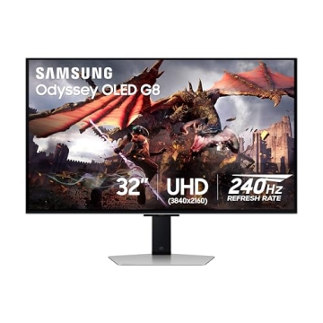 SAMSUNG 32” Odyssey OLED G8: 4K Gaming Monitor with 240Hz Refresh Rate and Stunning Design