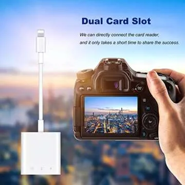 Lightning to SD/Micro Card Reader for iPhone/iPad,[Apple MFi Certified] Dual Slot Memory Card Reader with Charging Port,Trail Game Camera Viewer,No Need APP Required Plug and Play