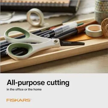 Fiskars All Purpose Scissors (2-Pack) - High Performance and Designed for Comfort and Cutting Sticky Materials - Sharp to Cut, But Soft to Hold - Perfect for Everyday, the Office, and Arts & Crafts