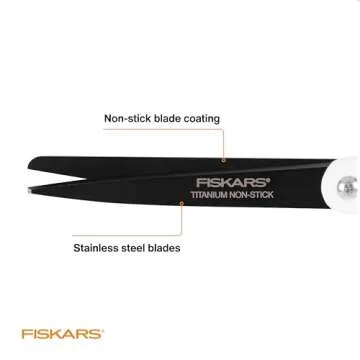 Fiskars All Purpose Scissors (2-Pack) - High Performance and Designed for Comfort and Cutting Sticky Materials - Sharp to Cut, But Soft to Hold - Perfect for Everyday, the Office, and Arts & Crafts