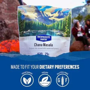 Backpacker's Pantry Chana Masala - Freeze Dried Backpacking & Camping Food - Emergency Food - 21 Grams of Protein, Vegan, Gluten-Free - 1 Count