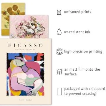 ANERZA 16 PCS Eclectic Wall Art Decor, Modern Maximalist Wall Prints for Bedroom, Posters for Room Aesthetic, Wall Collage Kit Pictures for Living Room, Colorful Dorm Gallery Home Decor