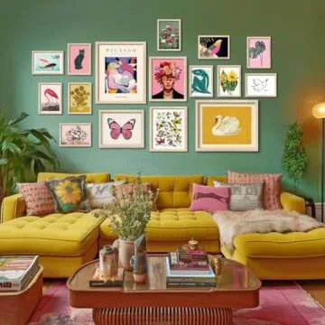 ANERZA 16 PCS Eclectic Wall Art Decor, Modern Maximalist Wall Prints for Bedroom, Posters for Room Aesthetic, Wall Collage Kit Pictures for Living Room, Colorful Dorm Gallery Home Decor