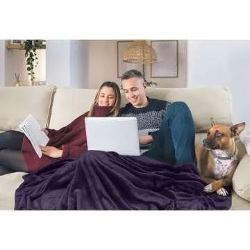 Luxury Purple Fleece Blanket by Utopia Bedding - Queen Size