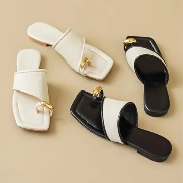 Lymphvity Women's Stylish Ring Toe Sandals for Summer
