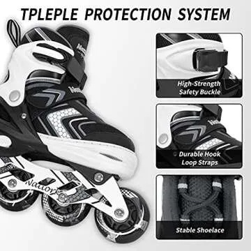 Nattork Adjustable Inline Skates with Light-Up Wheels