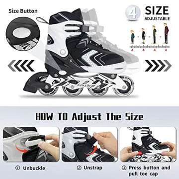 Nattork Adjustable Inline Skates with Light-Up Wheels