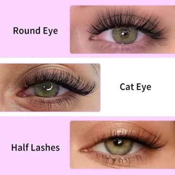 VEYESBEAUTY Lash Clusters Kit Individual Cluster Lash Extensions with Bond & Seal Bottom, Spike, 30D+40D Volume Lashes Multi-type Mixed DIY Eyelash Tray for Self Application at Home