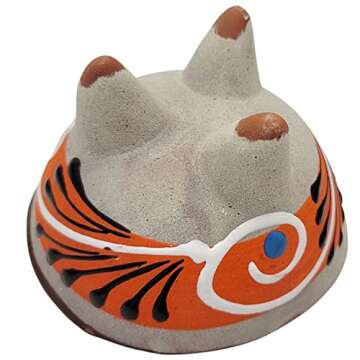 LavoHome Salsa Guacamole Sauce Bowl Rustic Artisan Terra Cotta Clay Glazed Painted Made in Mexico Molcajete Shape (4)