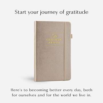 The Gratitude Journal : More Happiness, Positivity, Affirmation, Productivity, Mindfulness & Self Care - A Simple Undated Hardcover Daily Guide Planner for Women & Men (Champagne Gold)