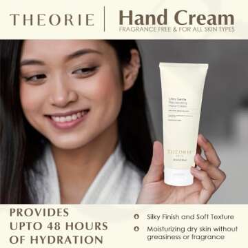 Theorie Ultra Gentle Rejuvenating Hand Cream For Sensitive Skin | Fragrance-Free & Non-Toxic - Vitamin C & E | Suitable for all Skin Types - 3.4Fl OZ 100 mL