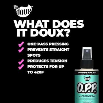 The Doux O.P.P. ONE-PASS PRESS Heat Protection Spray for Hair- With Jojoba Oil and Aloe - Thermal Heat Protector for Hair