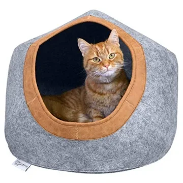 Kitty City Felt Round Bed - Cozy Cat Hideaway, Spacious & Stylish