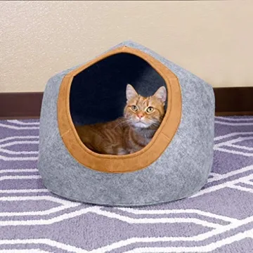 Kitty City Felt Round Cat Bed for Cozy Comfort