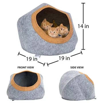 Kitty City Felt Round Cat Bed for Cozy Comfort
