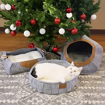 Kitty City Felt Round Cat Bed for Cozy Comfort