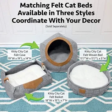 Kitty City Felt Round Cat Bed for Cozy Comfort