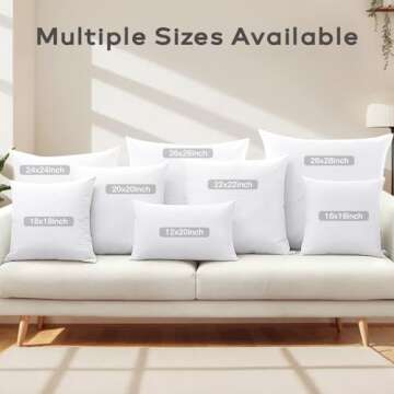 SAVORI Down and Feather Pillow Inserts for Couch and Bed