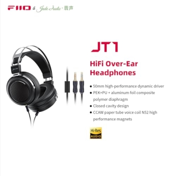 FIIO JadeAudio JT1 Studio Headphones with Microphone