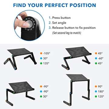 Adjustable Laptop Stand by Mount-It! for Home and Work