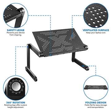 Adjustable Laptop Stand by Mount-It! for Home and Work