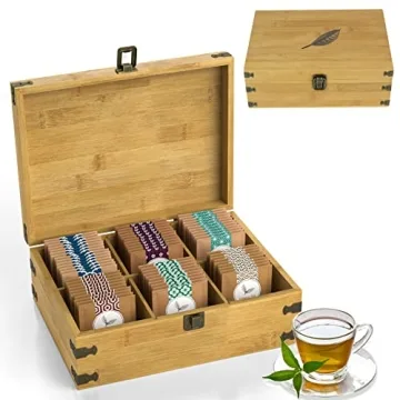 Zen Earth Inspired Bamboo Tea Organizer Box - Chemical Free & Eco-Friendly