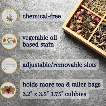 Eco-Friendly Bamboo Tea Organizer Box for Tea Lovers