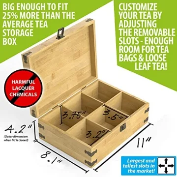 Eco-Friendly Bamboo Tea Organizer Box for Tea Lovers