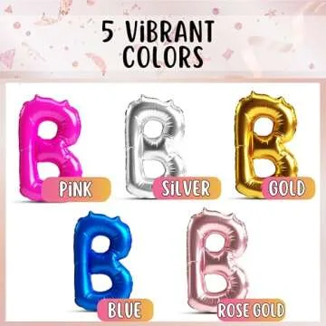 Gold Letter Balloons 16 inch - Custom Balloon letters | Alphabet Balloons | Rose Gold Foil Letter Ballon | Silver Mylar Balloons | Customized Name Balloons Letters | Custom Birthday Balloon Banner