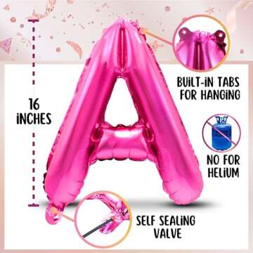 Gold Letter Balloons 16 inch - Custom Balloon letters | Alphabet Balloons | Rose Gold Foil Letter Ballon | Silver Mylar Balloons | Customized Name Balloons Letters | Custom Birthday Balloon Banner