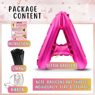 Gold Letter Balloons 16 inch - Custom Balloon letters | Alphabet Balloons | Rose Gold Foil Letter Ballon | Silver Mylar Balloons | Customized Name Balloons Letters | Custom Birthday Balloon Banner