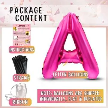 Gold Letter Balloons 16 inch - Custom Balloon letters | Alphabet Balloons | Rose Gold Foil Letter Ballon | Silver Mylar Balloons | Customized Name Balloons Letters | Custom Birthday Balloon Banner