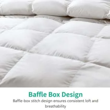 APSMILE Lightweight Down Feather Fibers Comforter Oversized Queen, Cooling Duvet Insert for Warm Weather -100% Organic Cotton, High Fill Power Down Fibers Quilt Thin Summer Duvet (Ivory White, 98x98)