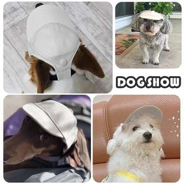 Dog Hat for Small Dogs, Pet Sun Hat, Dog Baseball Cap Hat with Ear Holes for Puppy Tiny Cowboy Hat C...