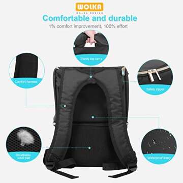 Wolka Breast Pump Bag with Dual Insulated Compartments & Removable Divider,Breast Milk Cooler Travel...