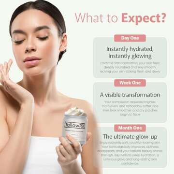 TALLOWRX 100% Organic 4 OZ Whipped Beef Tallow and Honey Balm Tallow and Honey Balm - Beef Tallow for Face - Tallow and Honey Balm For Face - Beef Tallow Skin Care - VANILLA SCENTED