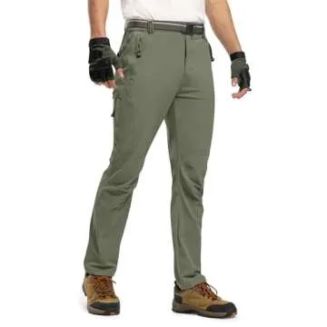 TBMPOY Men's Lightweight Quick-Dry Hiking Pants with Belt