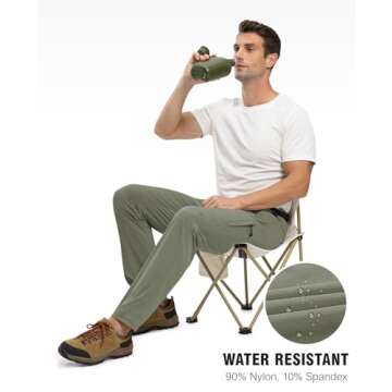 TBMPOY Men's Lightweight Quick-Dry Hiking Pants with Belt