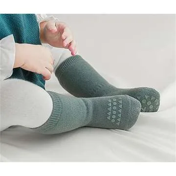 BEHELE Toddler Non Slip Grip Socks for Safe Crawling