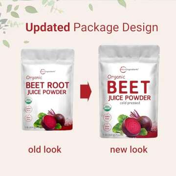 Micro Ingredients Organic Beet Root Powder, 1 Pound, Cold Pressed and Water Soluble, Beet Juice Pre-Workout Concentrated Powder, Energy & Immune System Support, Non-GMO