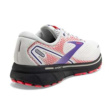 Brooks Women's Ghost 14 Neutral Running Shoe - White/Purple/Coral - 5 Medium
