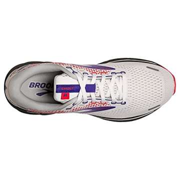 Brooks Women's Ghost 14 Neutral Running Shoe - White/Purple/Coral - 5 Medium