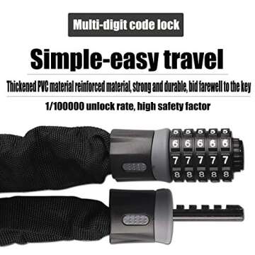 Beefoor Bike Lock, 5-Digit Resettable Combination Heavy Duty Anti Theft Bicycle Lock, 4.9 Feet Bike ...