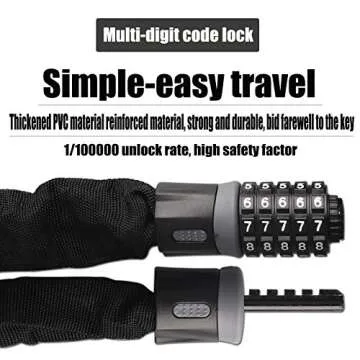 Beefoor Bike Lock, 5-Digit Resettable Combination Heavy Duty Anti Theft Bicycle Lock, 4.9 Feet Bike ...