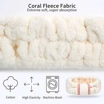 DOOBO 3 Pack Spa Headbands Microfiber SkinCare Face Wash Headband Facial Headband Makeup Towel Headbands for Women for Washing Face(White, Gray, Khaki)