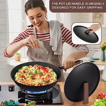 AOSION 13'' Carbon Steel Wok - 12 Piece Set for All Stoves