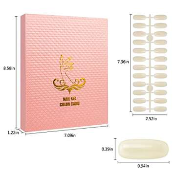 Vcedas Nail Gel Color Card Book 120 Colors Nail Chart Display Gel Polish with 120PCS Natural False Nail Tips for Nail Art Showing Books