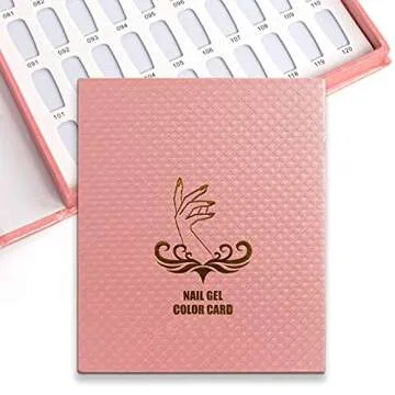 Vcedas Nail Gel Color Card Book 120 Colors Nail Chart Display Gel Polish with 120PCS Natural False Nail Tips for Nail Art Showing Books